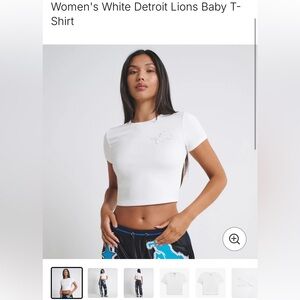 OFF Season Detroit Lions Women's White Cropped T-Shirt NWT